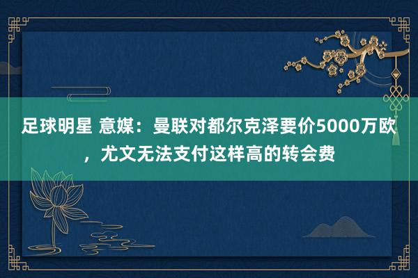 足球明星 意媒：曼联对都尔克泽要价5000万欧，尤文无法支付这样高的转会费